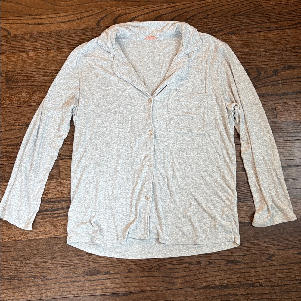 Eberjey Gisele TENCEL™ Modal Rib Long PJ Set in light grey size small